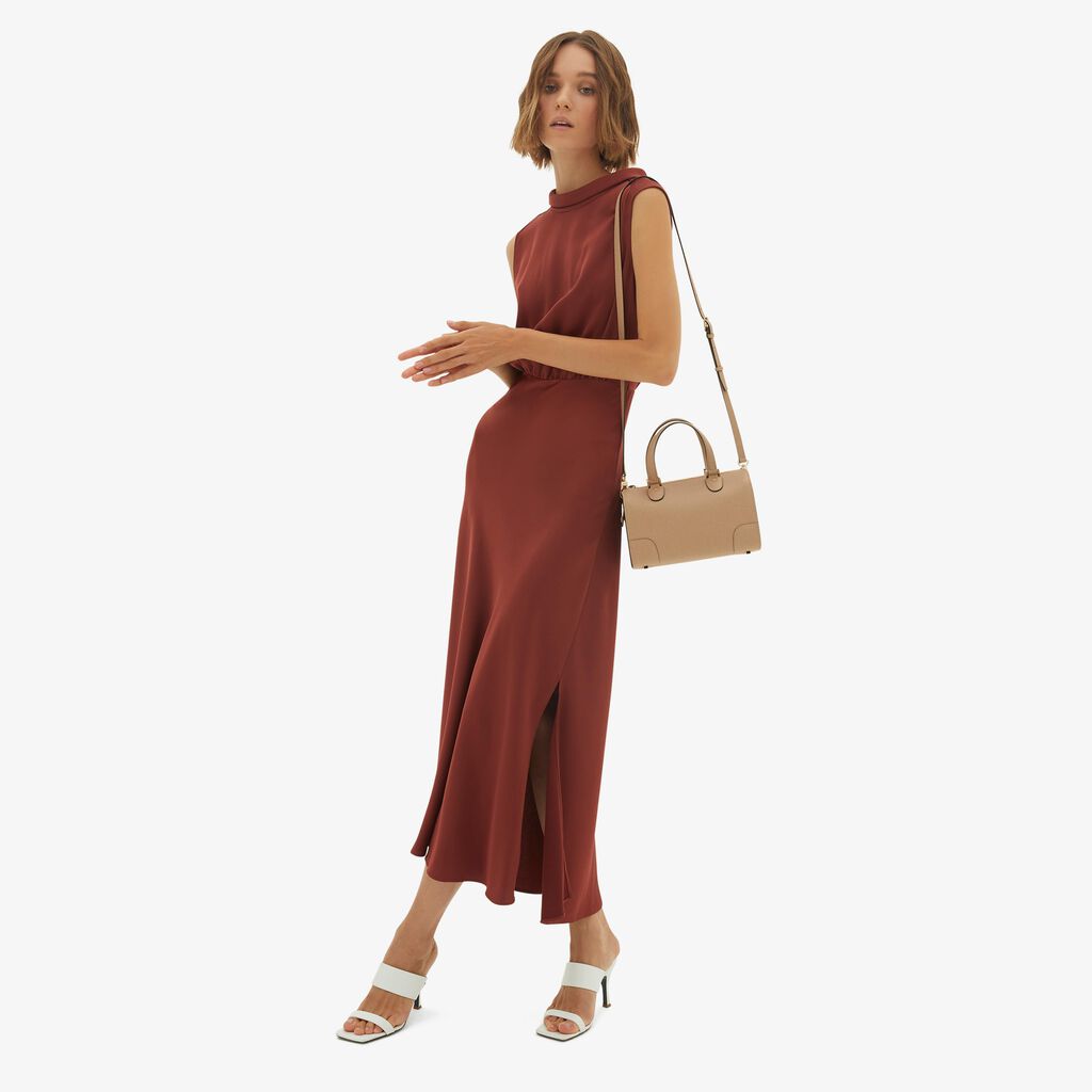Valextra Borsa a bauletto in Pelle Beige con tracolla | Valextra Babila Economico
