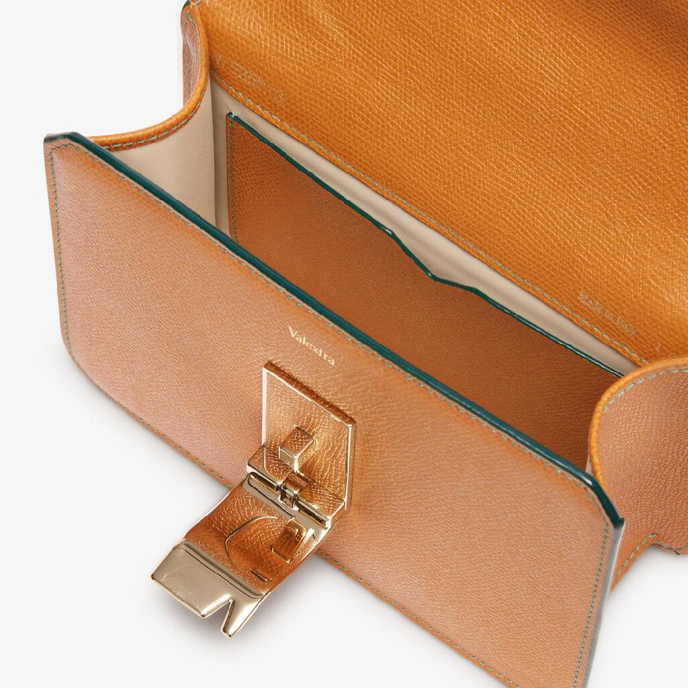 Valextra Borsetta a spalla Mini in Pelle Marrone | Valextra NoLo Online