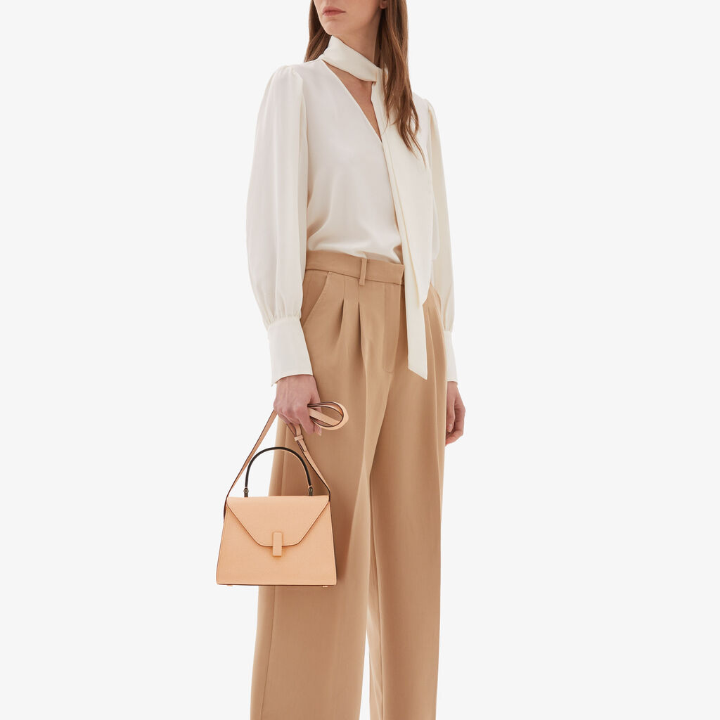 Valextra Borsa a mano Mini in Pelle Rosa Cipria | Valextra Iside Saldi