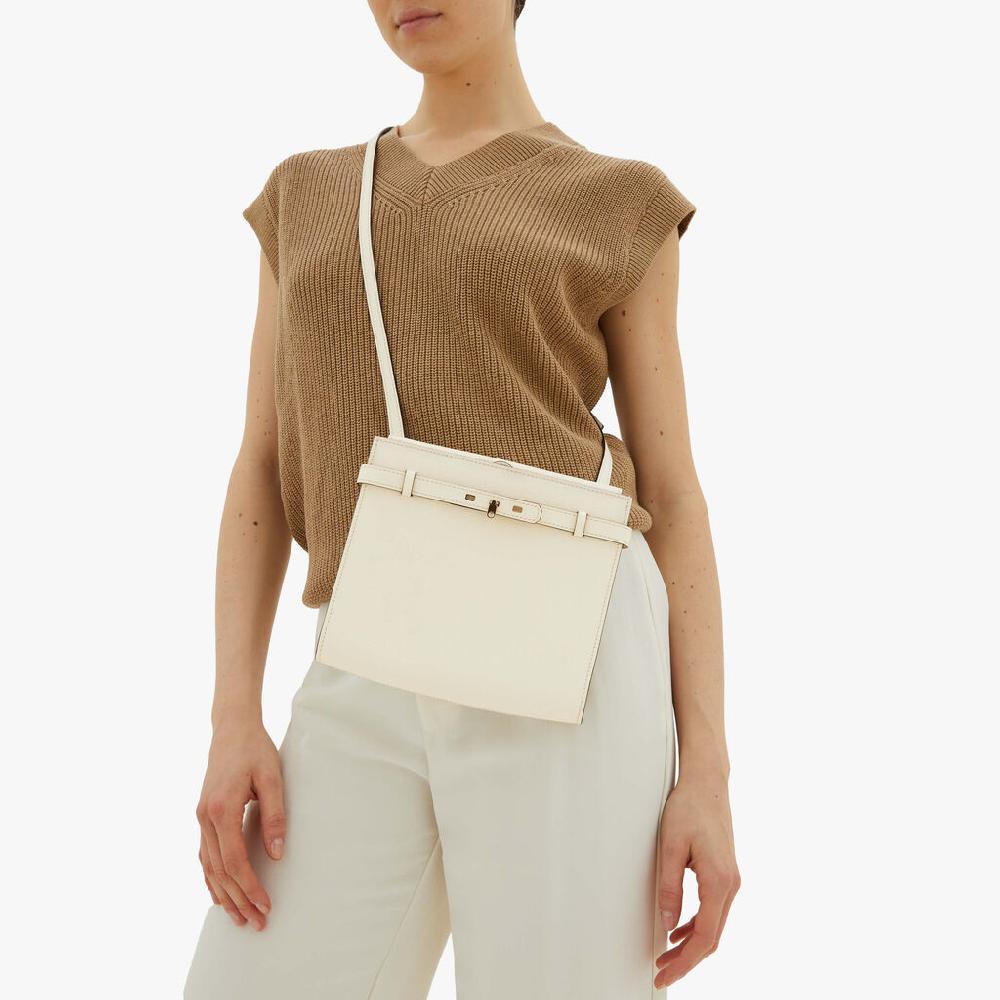 Valextra Borsa a tracolla Mini in Pelle Bianca | Valextra Brera Vendita Calda