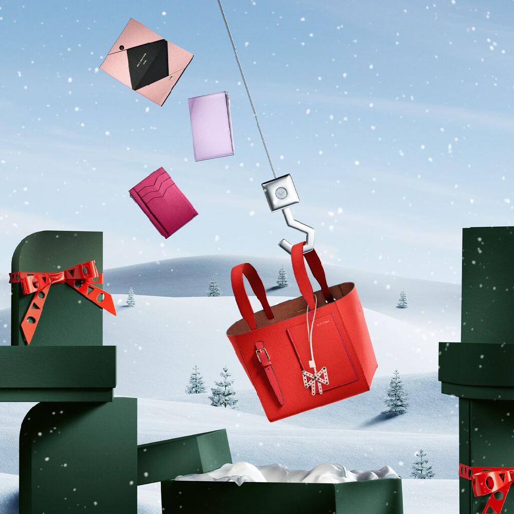 Valextra Borsa a secchiello da Donna di Lusso in Pelle Rossa | Valextra Soft Saldi Di Fabbrica