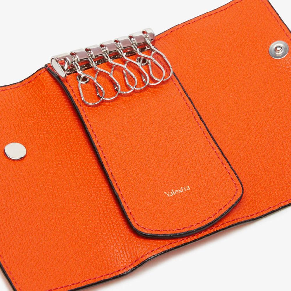 Valextra Portachiavi 6 ganci in Pelle Arancione | Valextra Tric Trac Vendite Flash
