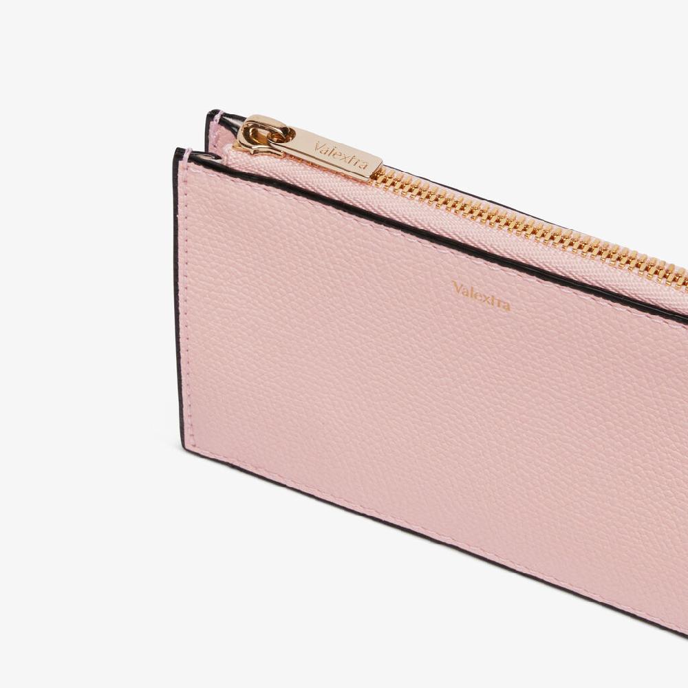 Valextra Portamonete compatto da Donna in Pelle Rosa | Valextra Negozio