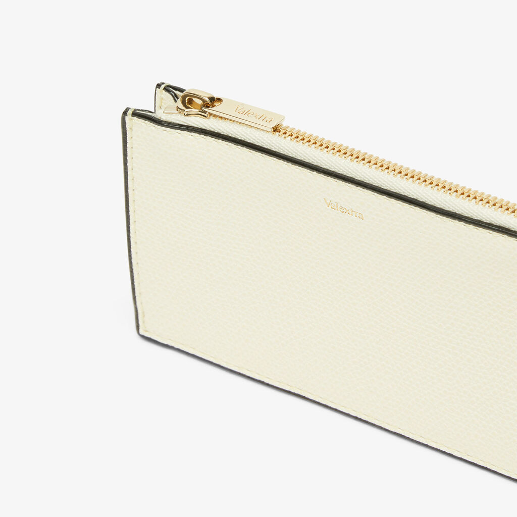 Valextra Porta carte raffinato in Pelle Bianca con zip | Valextra In Saldo