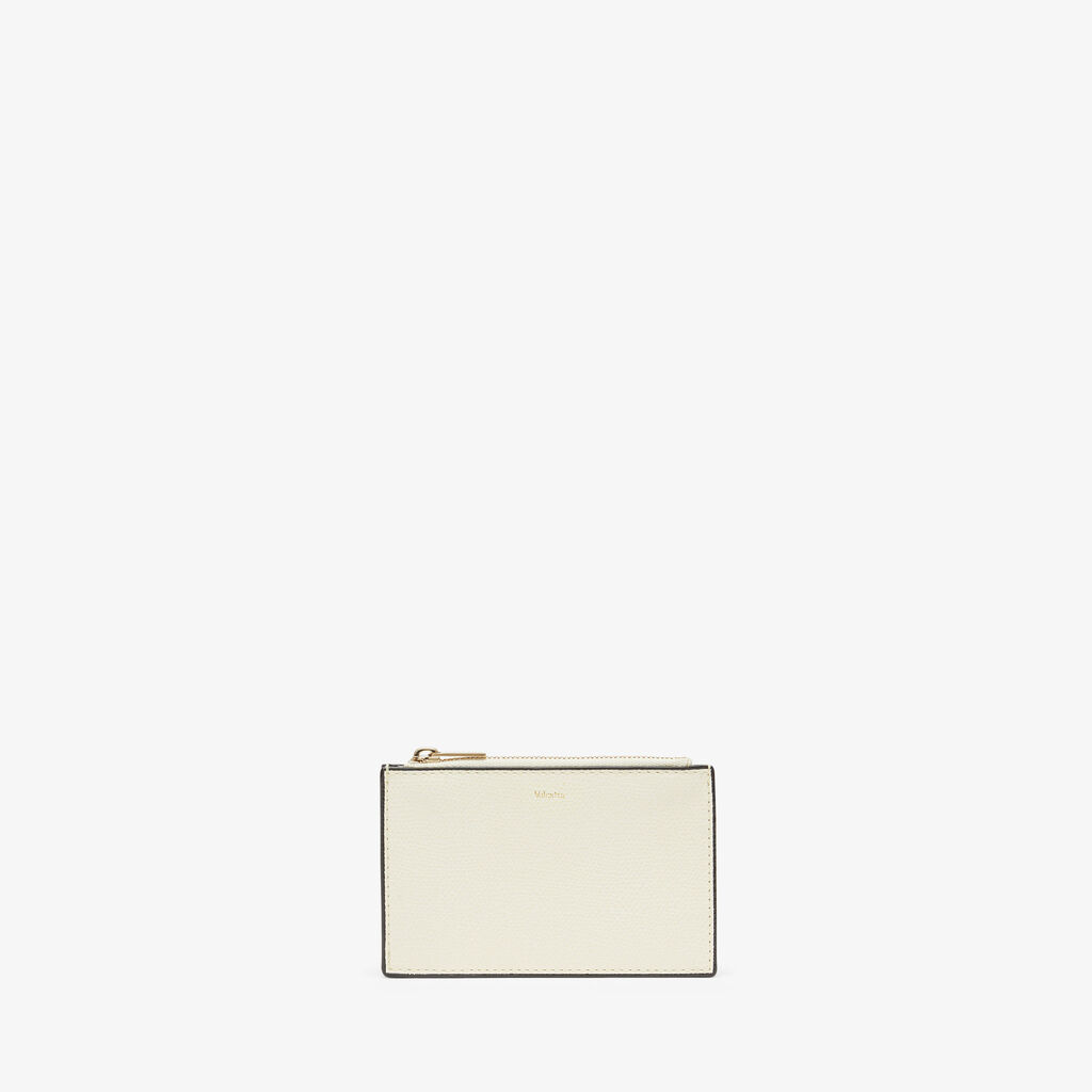 Valextra Porta carte raffinato in Pelle Bianca con zip | Valextra In Saldo