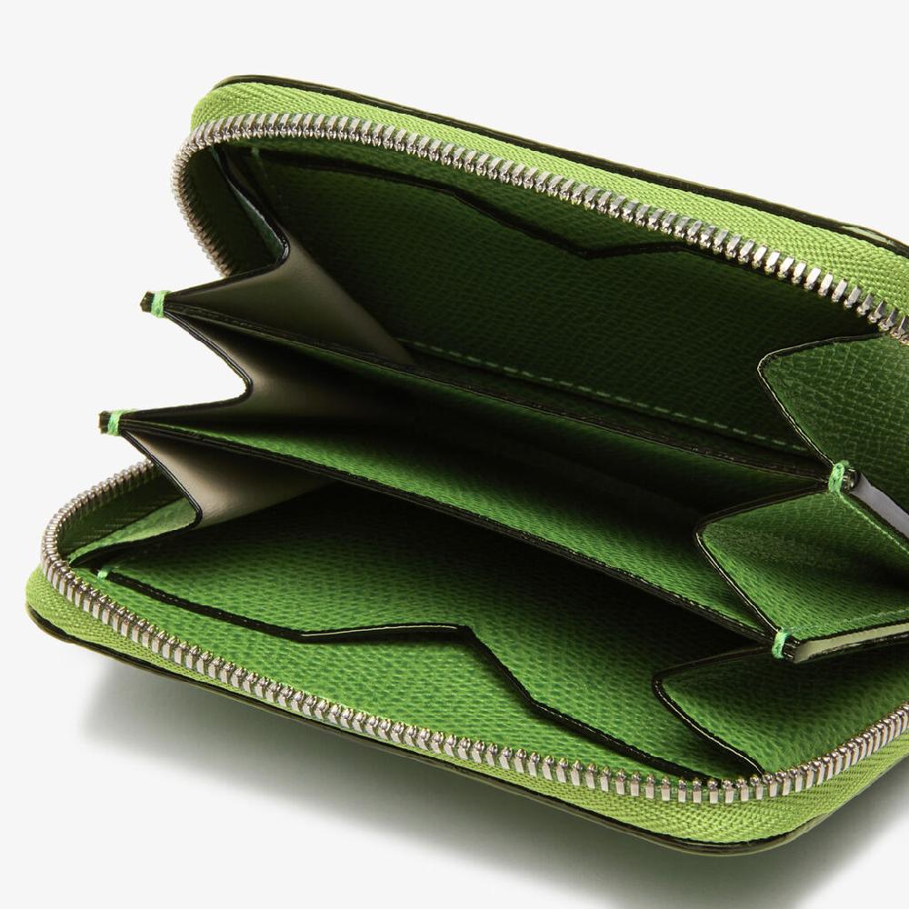 Valextra Portacarte da Donna in Pelle Verde | Valextra Zip Around Moda
