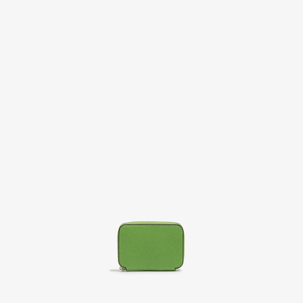 Valextra Portacarte da Donna in Pelle Verde | Valextra Zip Around Moda