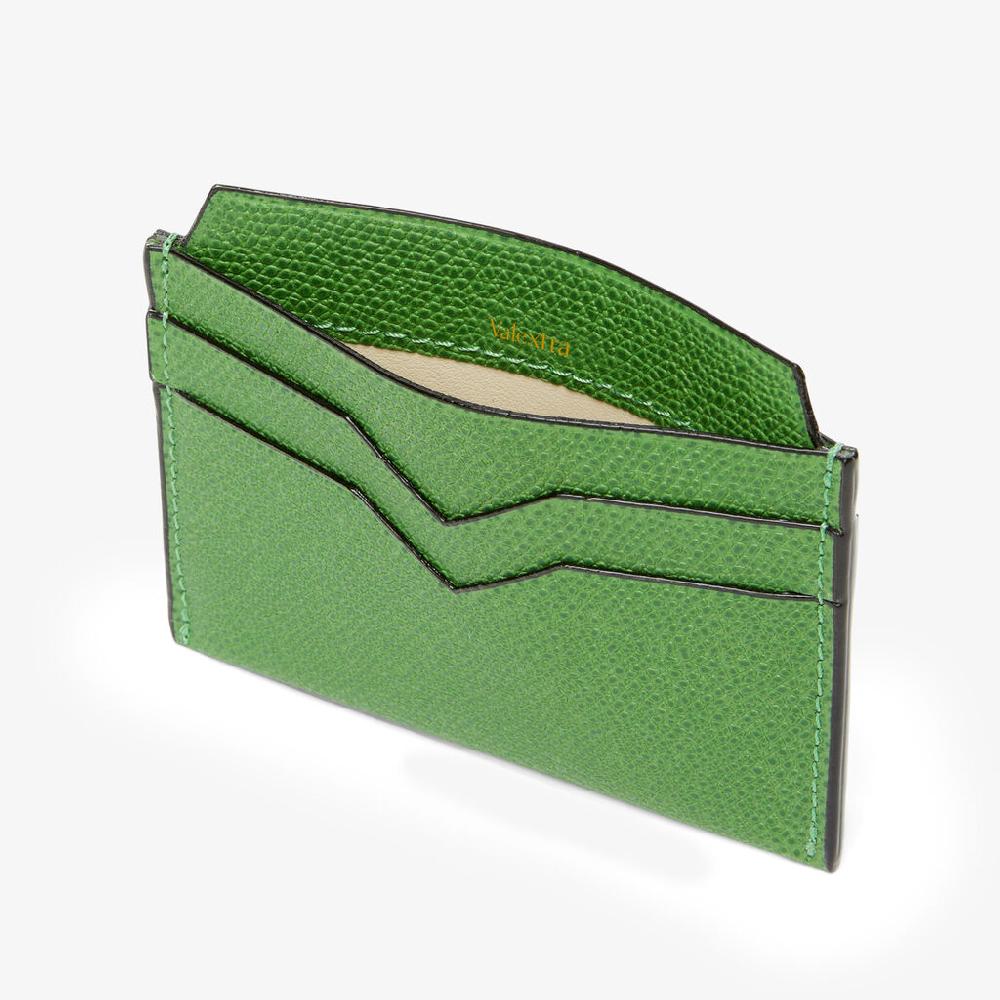 Valextra Portacarte elegante e compatto in Pelle Verde | Valextra ACQUISTA ORA