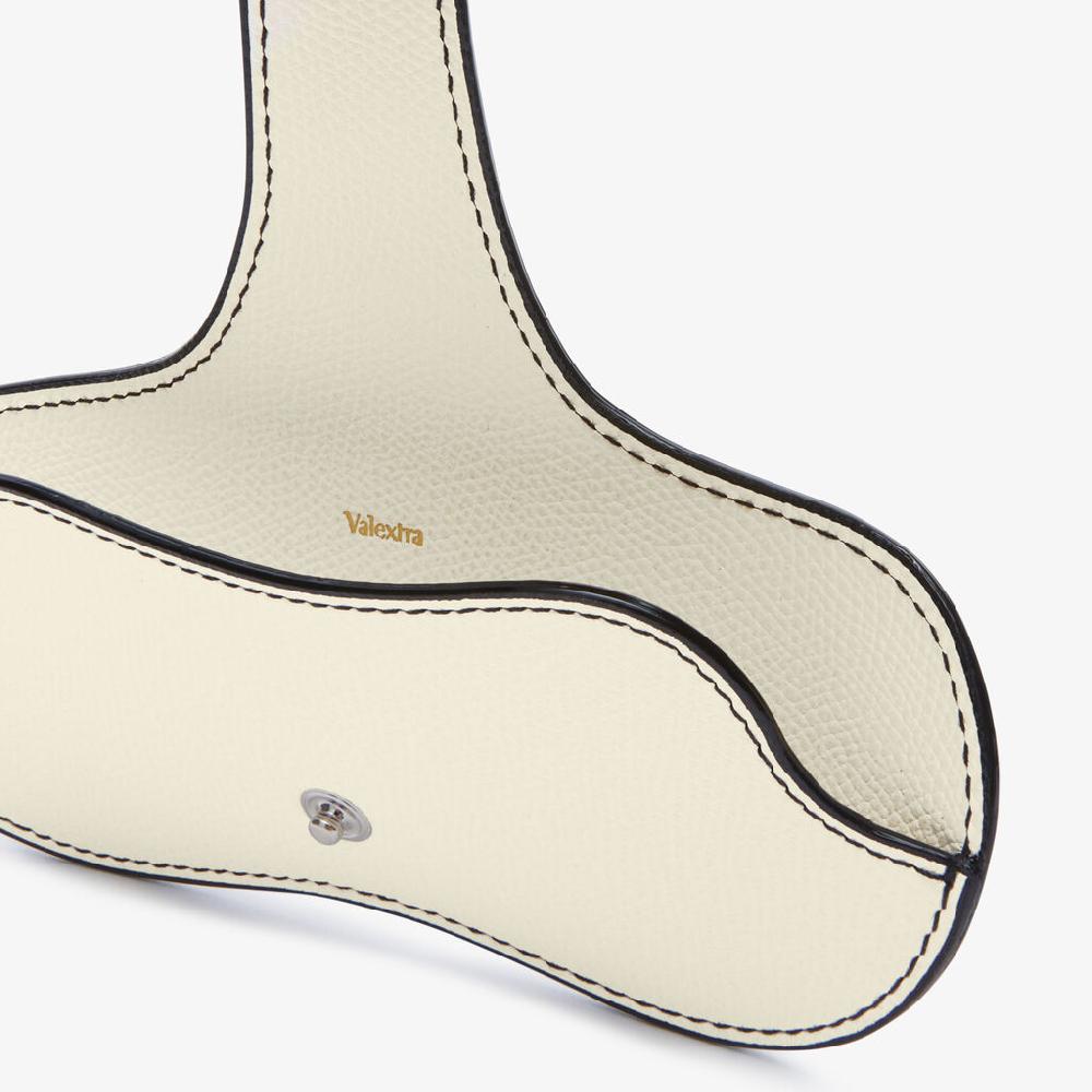 Valextra Porta occhiali in Pelle Bianca e Nera con tracolla | Valextra Fino al 50% di sconto