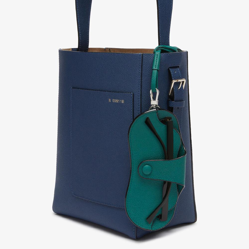 Valextra Porta occhiali a tracolla di Lusso in Pelle Verde Scura | Valextra Fino al 65% di sconto
