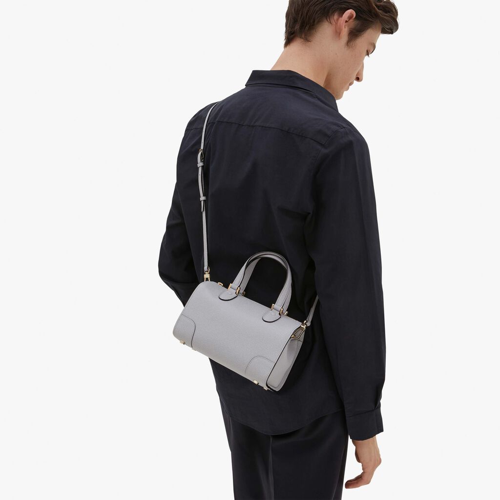 Valextra Borsa a mano in Pelle Grigia con tracolla | Valextra Babila Offerta speciale della fabbrica