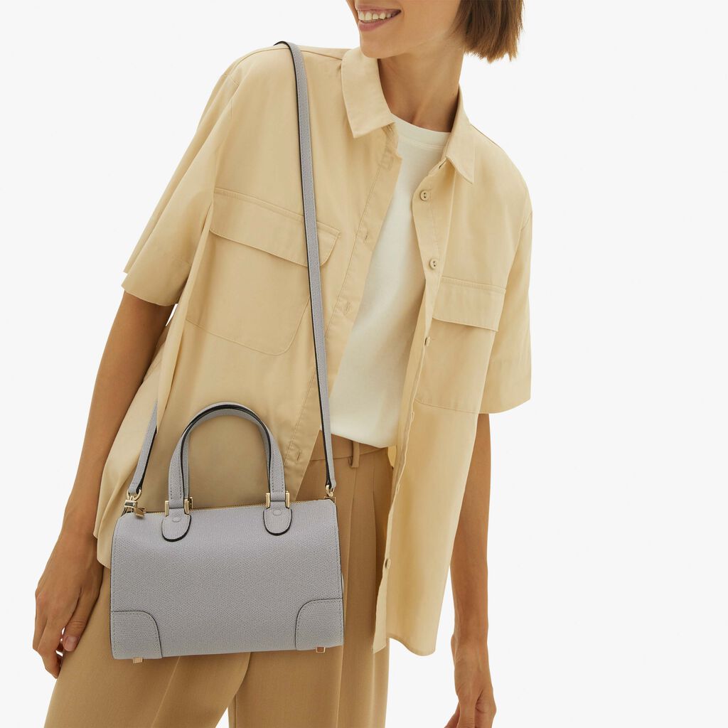 Valextra Borsa a mano in Pelle Grigia con tracolla | Valextra Babila Offerta speciale della fabbrica