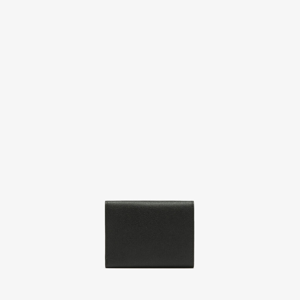 Valextra Portafoglio piccolo trifold in Pelle Nera | Valextra Iside Esporta salva