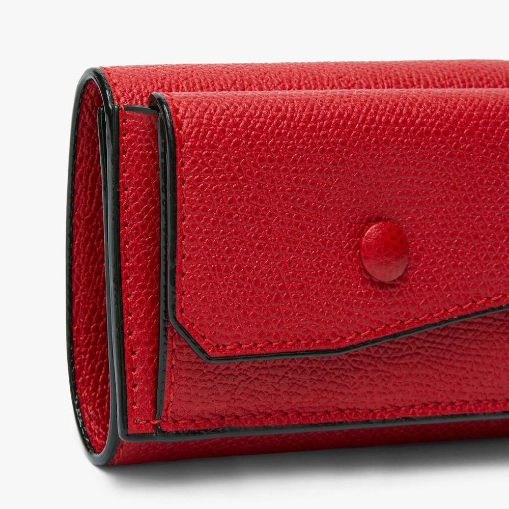 Valextra Portafoglio Bifold compatto in Pelle Rossa | Valextra 50% di sconto per tempo limitato