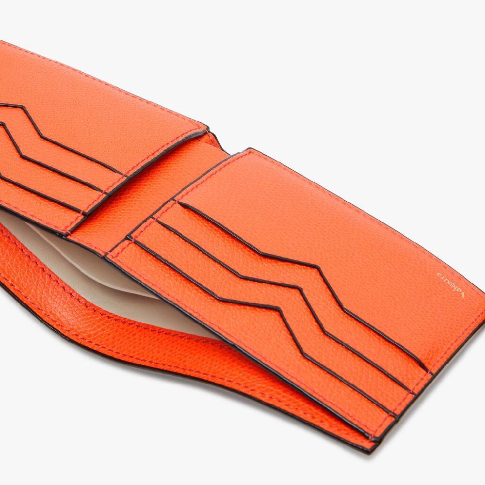 Valextra Portafoglio bifold piccolo in Pelle Arancione | Valextra Italy