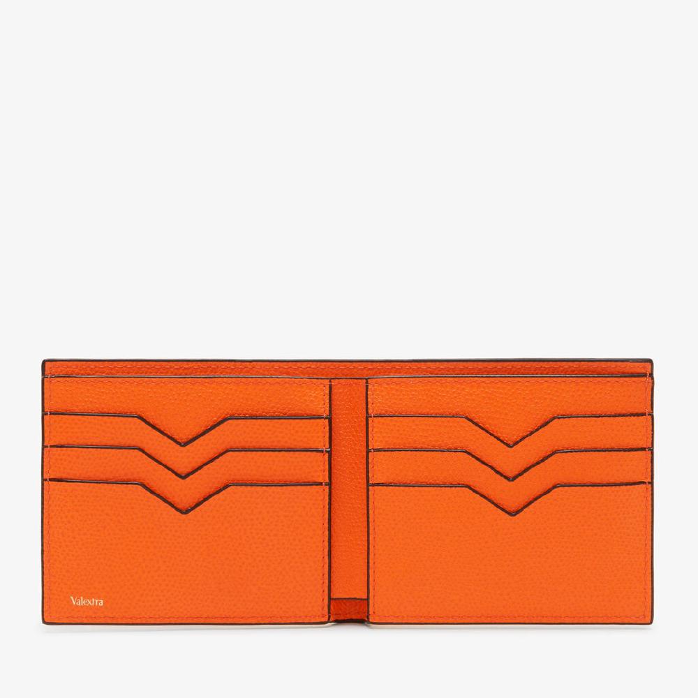 Valextra Portafoglio bifold piccolo in Pelle Arancione | Valextra Italy