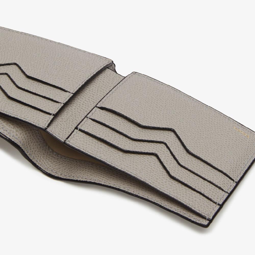 Valextra Portafoglio bifold piccolo in Pelle Grigio chiaro | Valextra In Linea
