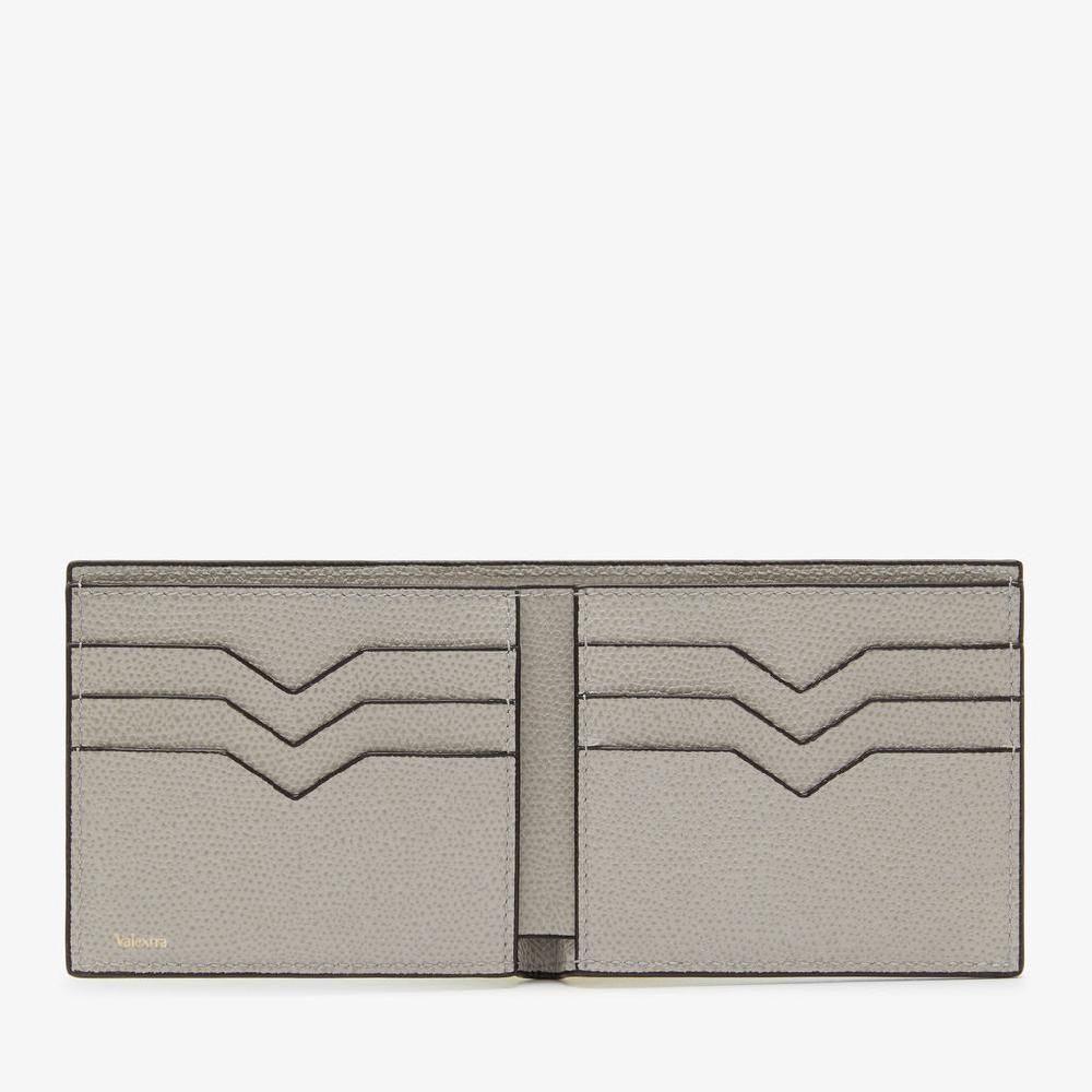 Valextra Portafoglio bifold piccolo in Pelle Grigio chiaro | Valextra In Linea