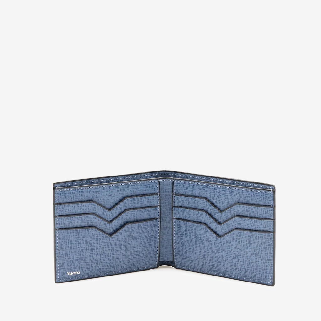 Valextra Portafoglio bifold piccolo in Pelle Blu Cobalto | Valextra Qualità Garantita
