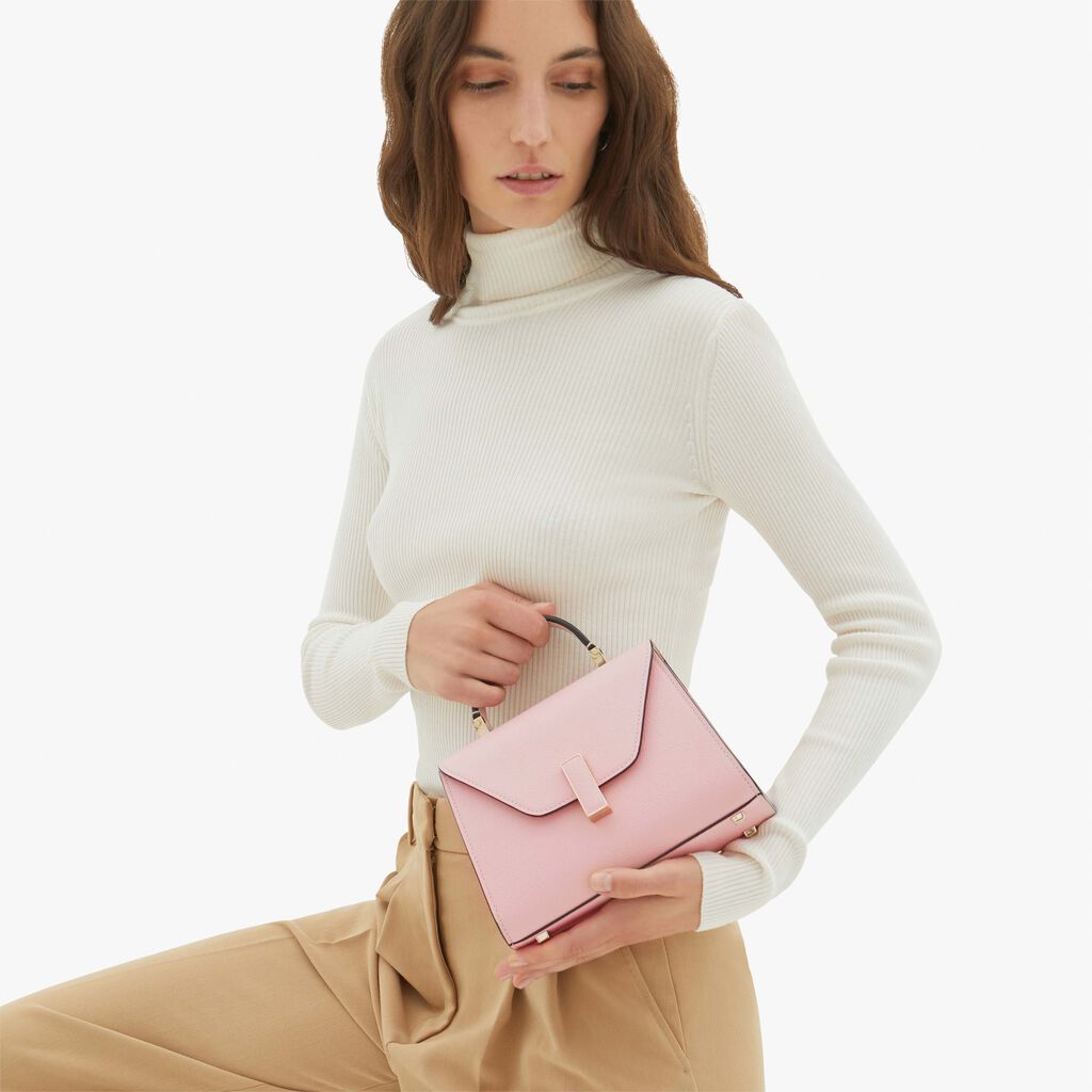 Valextra Borsetta piccola Micro in Pelle Rosa | Valextra Iside Consegna Veloce