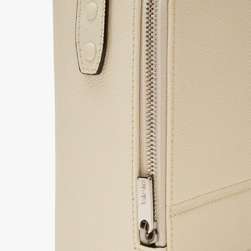 Valextra Borsa a tracolla Mini in Pelle Bianco Perla | Valextra Tric Trac Shopping Online