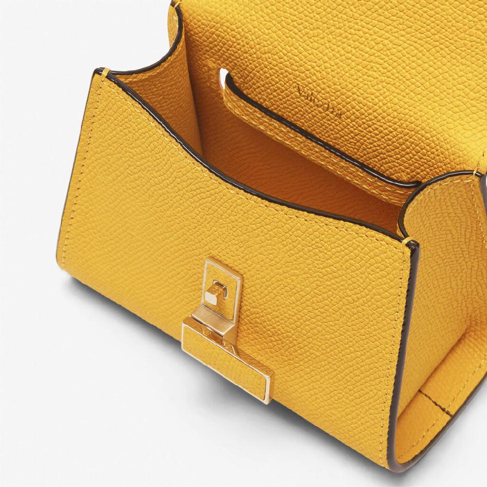 Valextra Borsa cintura piccola in Pelle Gialla con tracolla | Valextra Iside Convenienza