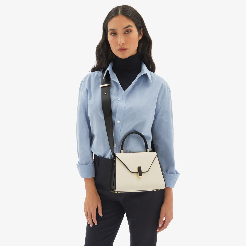 Valextra Borsetta a mano elegante in Pelle Bianca | Valextra Iside Novità