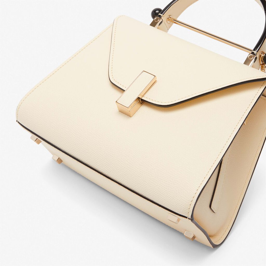 Valextra Borsa a mano Mini in Pelle Bianca con catena | Valextra Iside Presa
