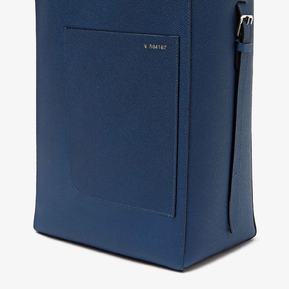 Valextra Borsa a secchiello da Donna in Pelle Blu Zaffiro | Valextra Soft Economico