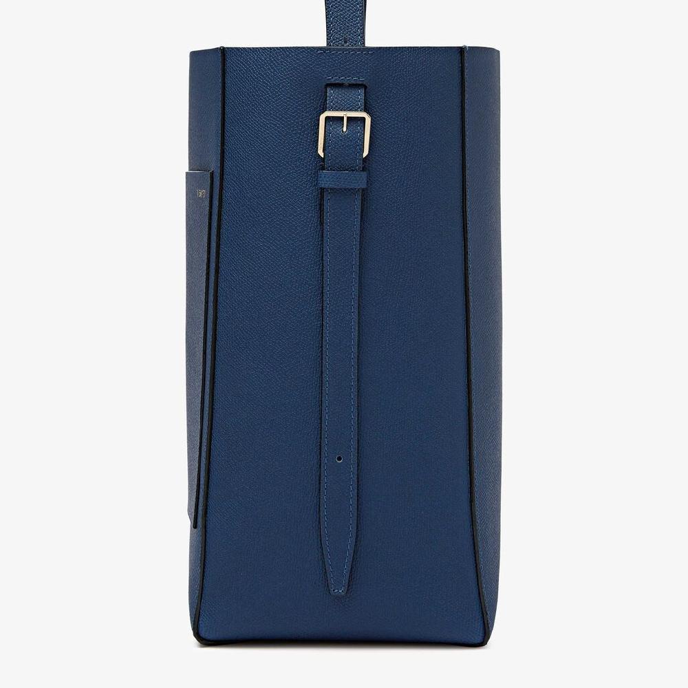 Valextra Borsa a secchiello da Donna in Pelle Blu Zaffiro | Valextra Soft Economico