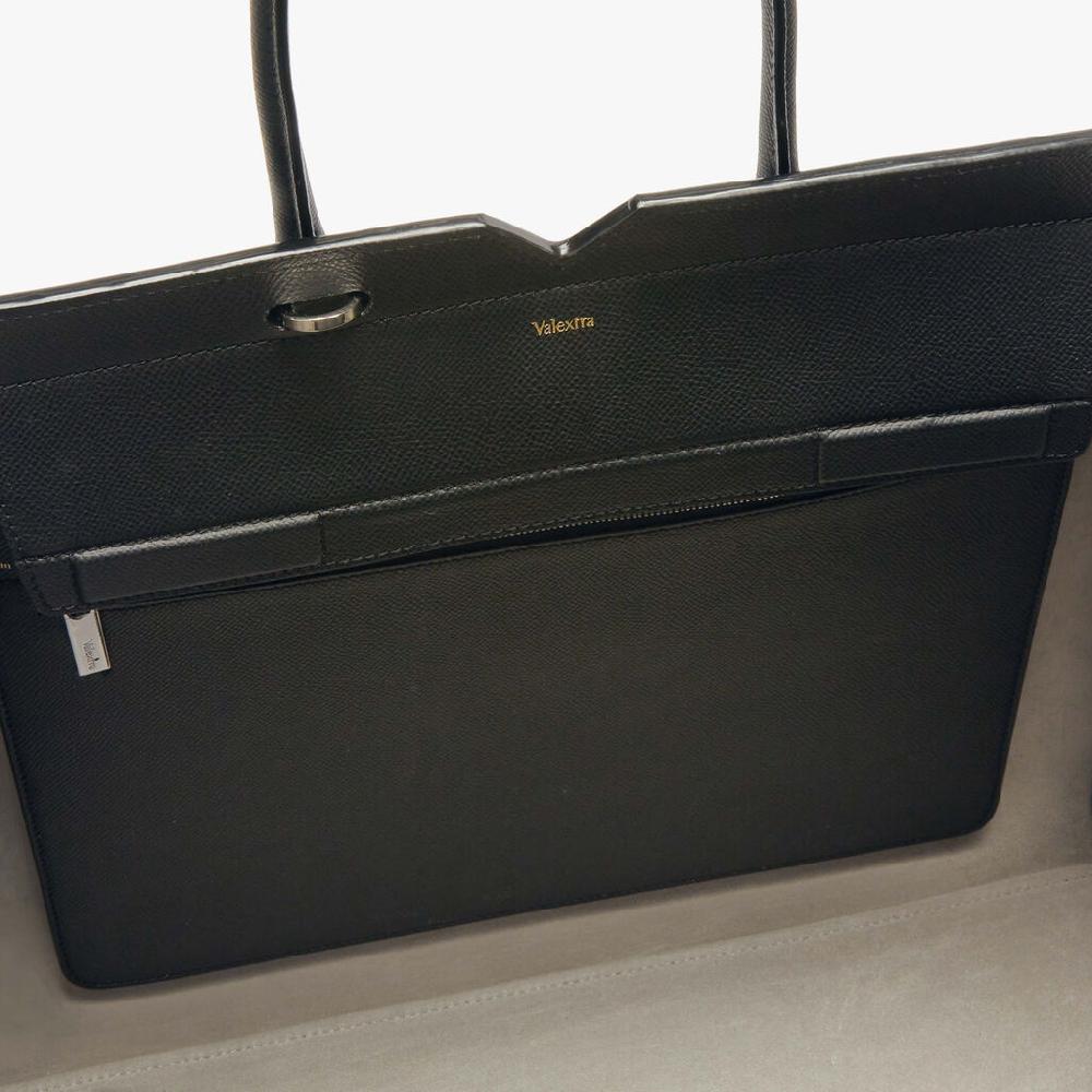 Valextra Borsa due manici grande da Donna di Lusso in Pelle Nera | Valextra Online