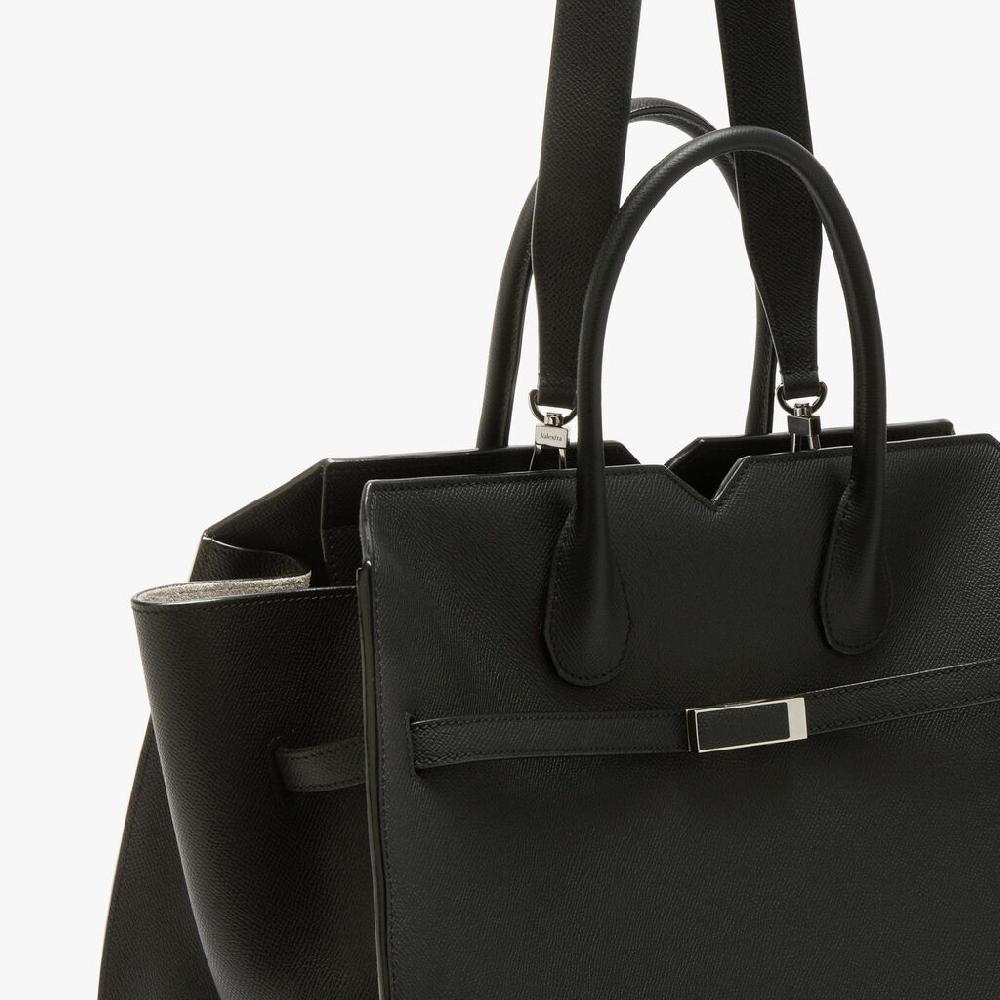 Valextra Borsa due manici grande da Donna di Lusso in Pelle Nera | Valextra Online