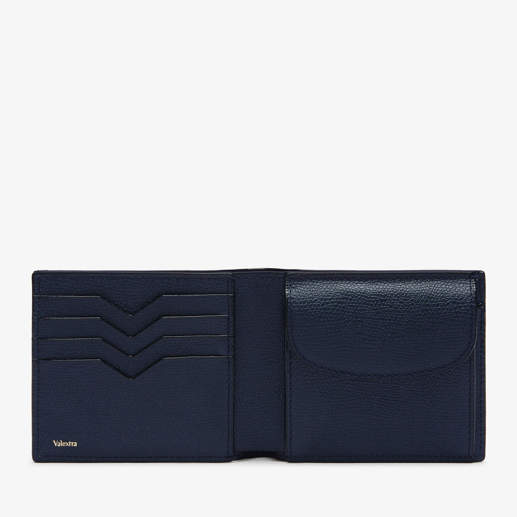 Valextra Portafoglio con portatessere in Pelle Blu | Valextra In Vendita