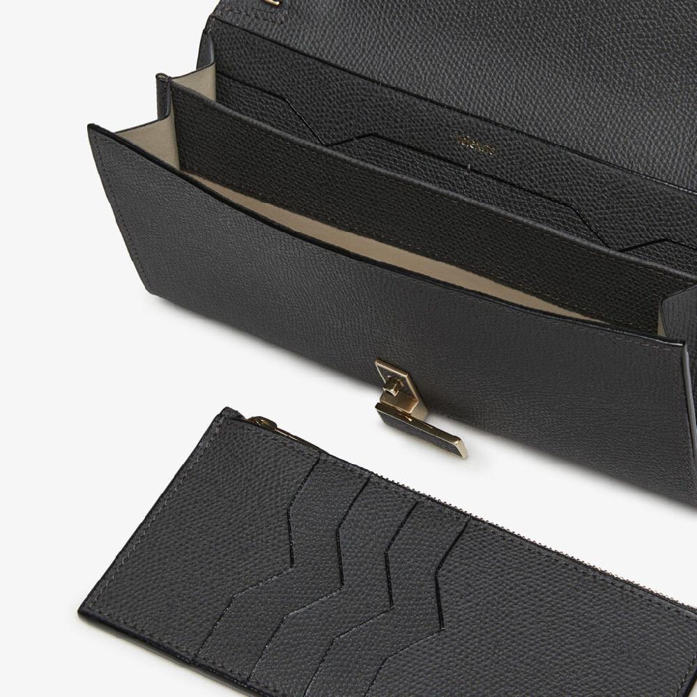 Valextra Portafoglio grande in Pelle Grigia con zip | Valextra Iside In Saldo