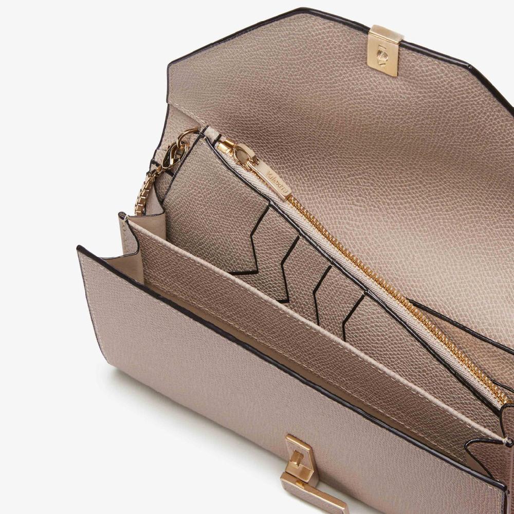 Valextra Portafoglio grande da Donna in Pelle Rosa Nude | Valextra Iside Nuova