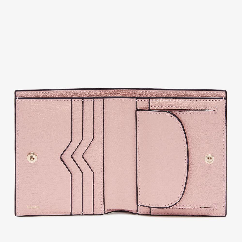 Valextra Portafoglio piccolo da Donna di Lusso in Pelle Rosa | Valextra Grande vendita