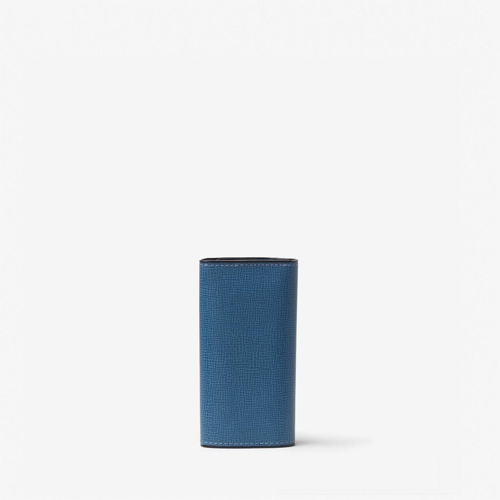 Valextra Portachiavi chiuso in Pelle Blu Cobalto | Valextra Flash Sale