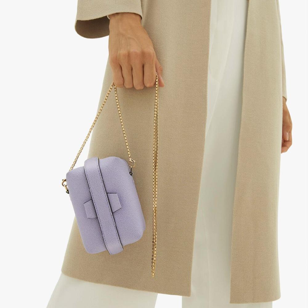 Valextra Borsa a tracolla Nano in Pelle Lilla | Valextra Tric Trac Offerta esclusiva