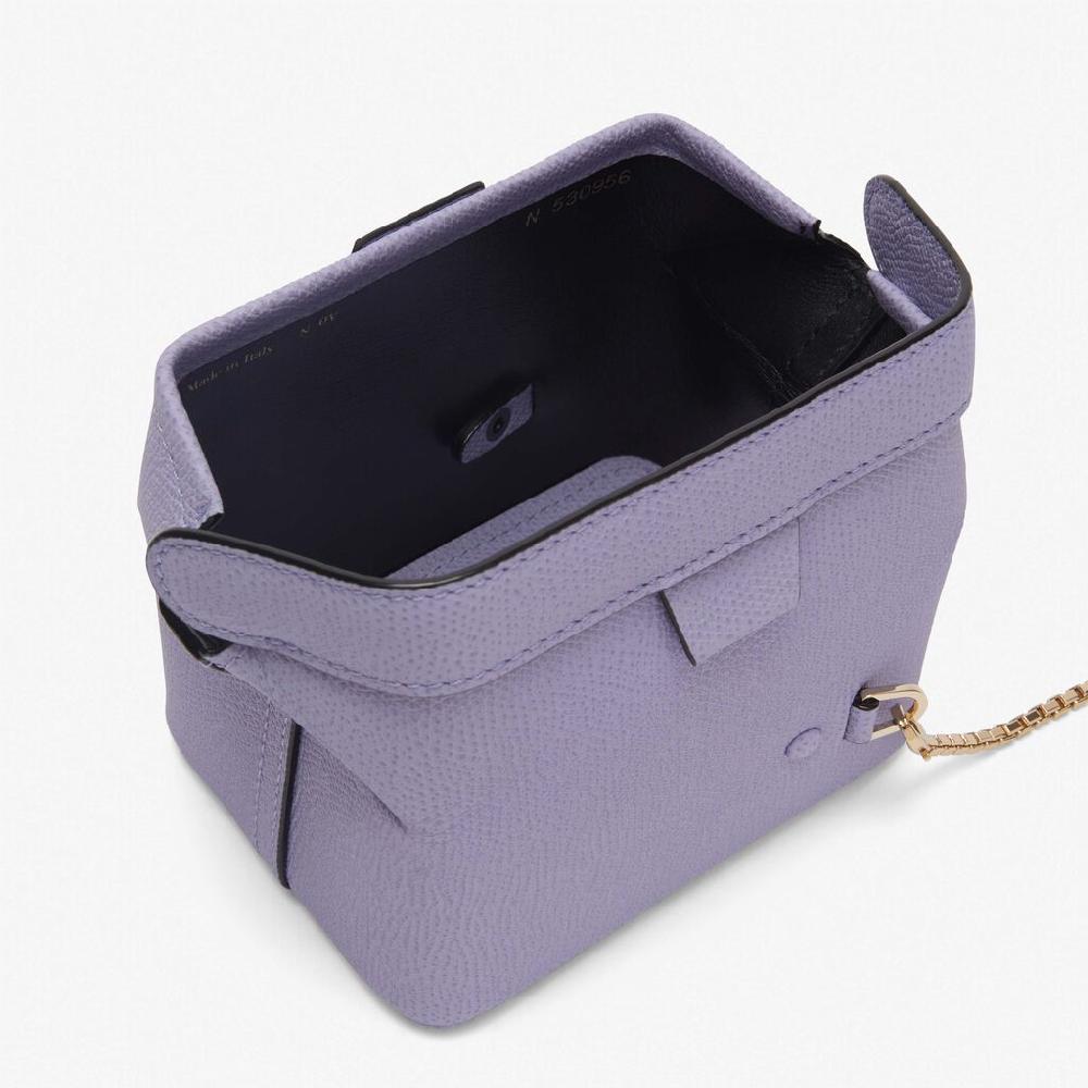 Valextra Borsa a tracolla Nano in Pelle Lilla | Valextra Tric Trac Offerta esclusiva