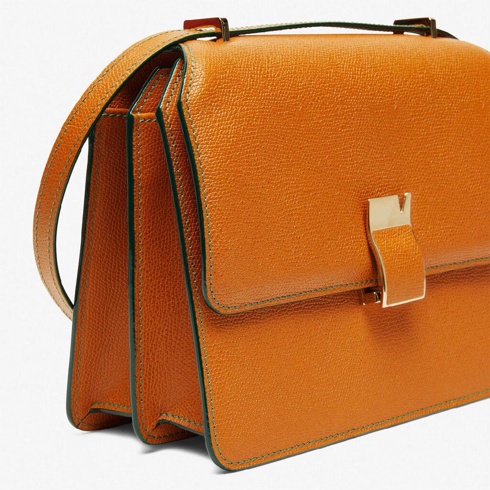 Valextra Borsa a tracolla con scomparti in Pelle Marrone | Valextra NoLo Vendite stagionali