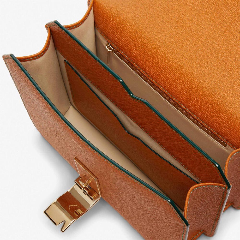 Valextra Borsa a tracolla con scomparti in Pelle Marrone | Valextra NoLo Vendite stagionali
