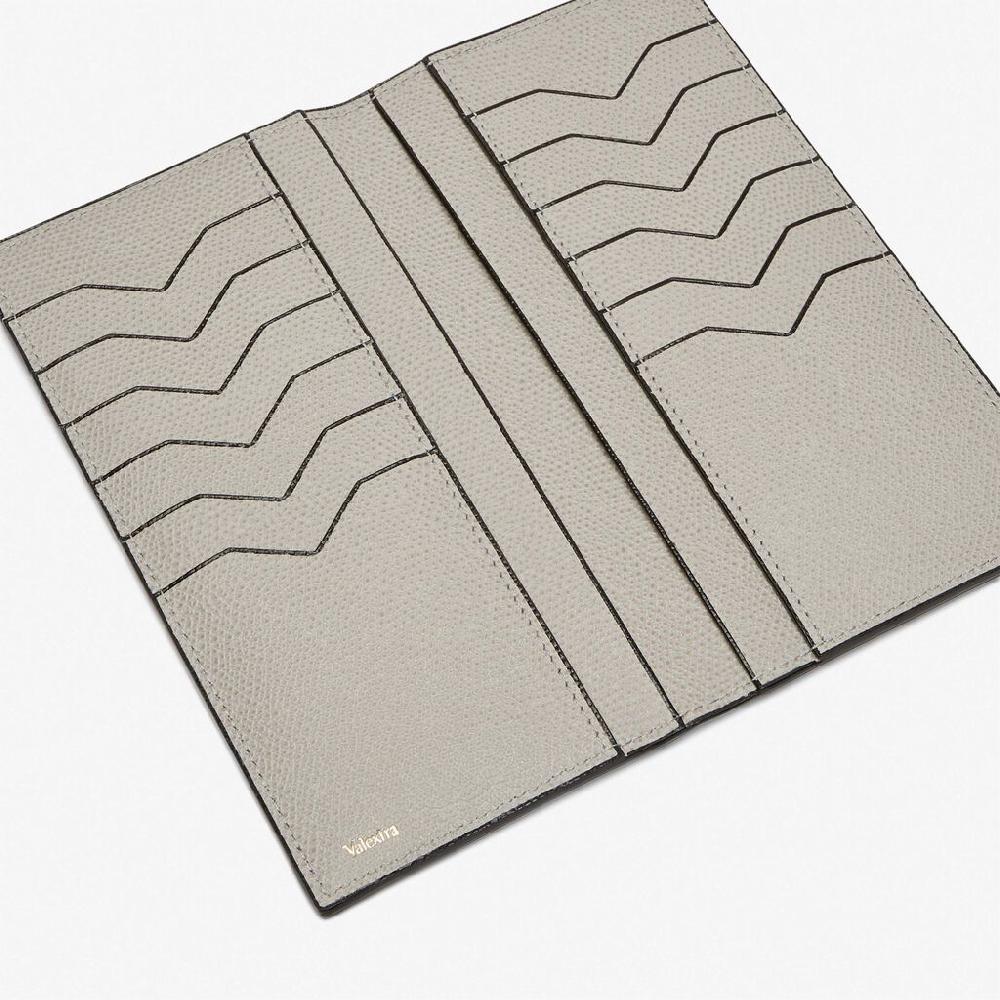 Valextra Portafoglio bifold verticale in Pelle Grigio chiaro | Valextra Offerta Giorno del Papà