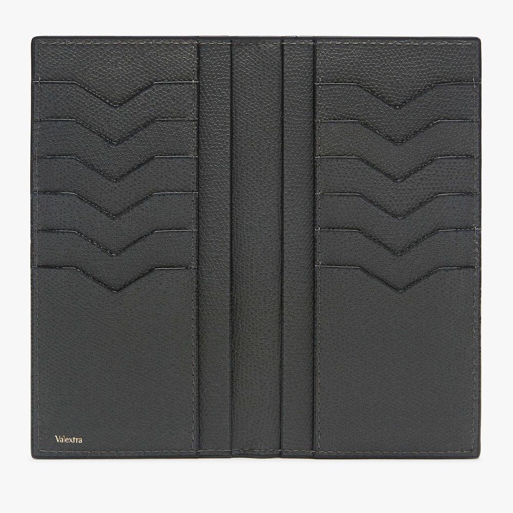 Valextra Portafoglio verticale bifold in Pelle Grigia | Valextra Offerta San Valentino