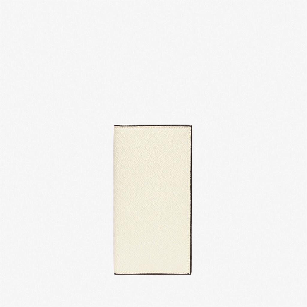 Valextra Portafoglio verticale bifold in Pelle Bianca | Valextra Smaltimento dello stoccaggio