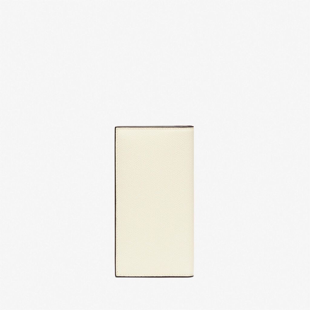 Valextra Portafoglio verticale bifold in Pelle Bianca | Valextra Smaltimento dello stoccaggio