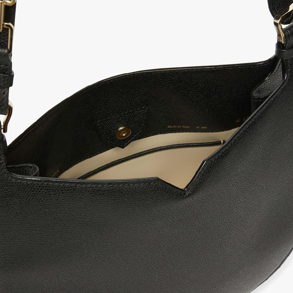 Valextra Borsa a spalla Media in Pelle Nera | Valextra Hobo Online Outlet