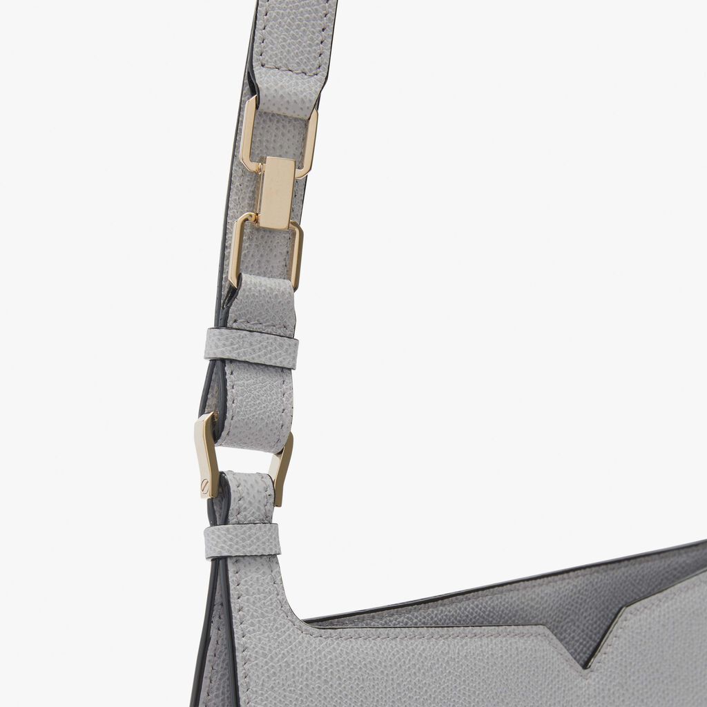 Valextra Borsa tonda da Donna in Pelle Grigia con tasche | Valextra Hobo Offerte esclusive