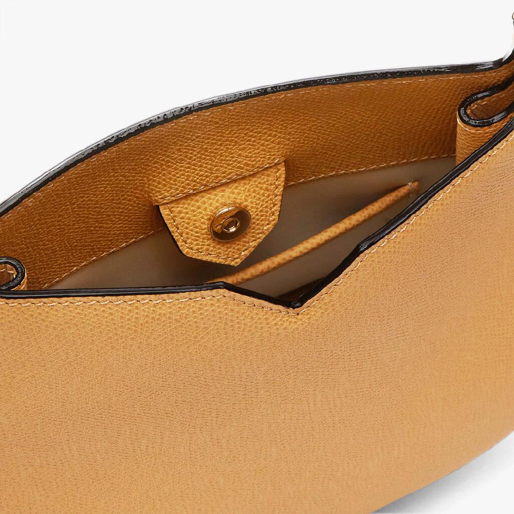 Valextra Borsa a spalla compatta in Pelle Gialla Ambra | Valextra Hobo Lightning offer