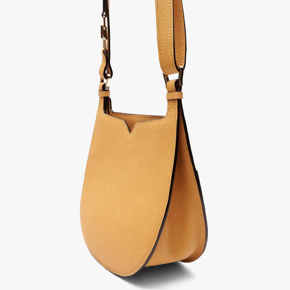 Valextra Borsa a spalla compatta in Pelle Gialla Ambra | Valextra Hobo Lightning offer