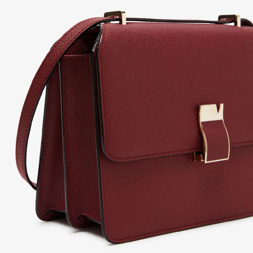 Valextra Borsa a tracolla da Donna di Lusso in Pelle Bordeaux | Valextra Bestseller